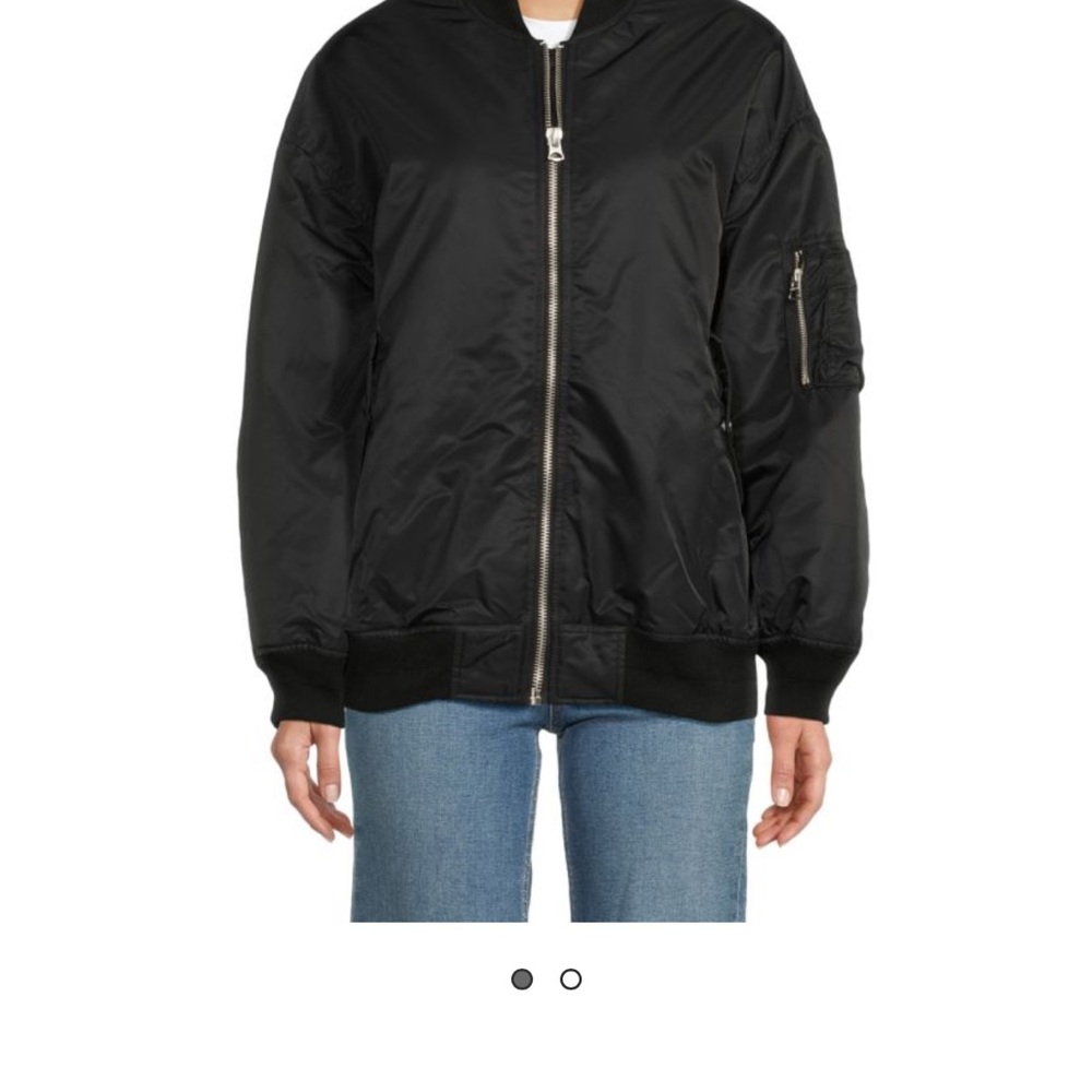 HUDSON Jeans - Sleek Black Bomber Jacket with Quilted Design - just too BIG :(